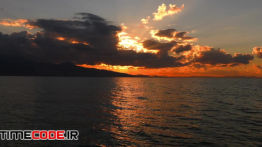 دانلود استوک فوتیج : غروب خورشید در دریا Calm Sea And Sunset Seascape