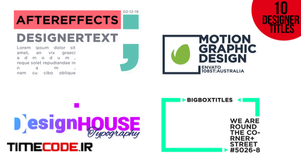Program Title Designer دانلود پروژه آماده افترافکت : تایتل Designer Titles – تایم کد
