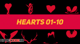 دانلود قالب آماده موشن گرافیک پریمیر : قلب های کارتونی Liquid Elements Hearts 01-10