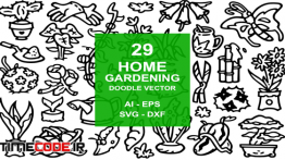 دانلود 29 کلیپ آرت با موضوع گل و باغچه Home Garden Doodles