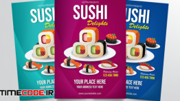 دانلود تراکت لایه باز رستوران ژاپنی Sushi Delight Flyer Template