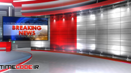 دانلود فوتیج آماده موشن گرافیک : استودیو مجازی اخبار Breaking News Virtual Set 1