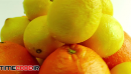 دانلود استوک فوتیج : لیمو و پرتقال Citrus Fruits Rotating