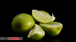دانلود استوک فوتیج : لیمو تازه با زمینه مشکی Fresh Lime