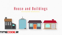دانلود قالب آماده موشن گرافیک پریمیر : خانه و ساختمان های فلت House And Buildings Animated Elements