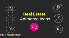 قالب موشن گرافیک پریمیر : آیکون انیمیشن مسکن و املاک Real Estate Animated Outline Icons V2