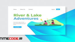 دانلود قالب آماده لندینگ پیج قایق رانی River & Lake Adventures Landing Page Illustration