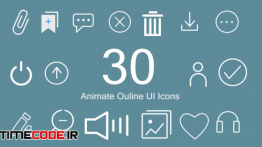 دانلود پریست آماده افترافکت : 30 آیکون انیمیشن Outline Animated  UI Icons
