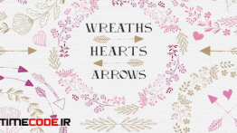دانلود مجموعه وکتور قلب ، فلش و جهات Wreaths, Hearts, Arrows – EPS & PNG
