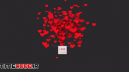دانلود فوتیج آماده موشن گرافیک : جعبه قلب Bouncy Red Hearts From Box