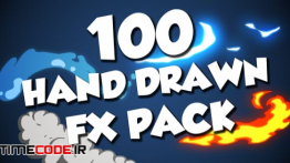 دانلود 100 فوتیج کارتونی دود و آتش Hand Drawn FX Pack