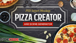 دانلود جعبه ابزار ساخت موکاپ و تصاویر وکتور پیتزا Pizza Creator & Scene Generator