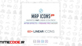 دانلود قالب آماده موشن گرافیک پریمیر : آیکون خطی Map Linear Icon Pack