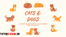 دانلود مجموعه انیمیشن سگ و گربه Cats And Dogs. Hand Drawn Pack