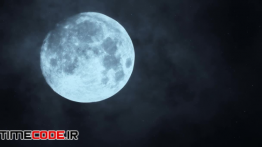 دانلود فوتیج موشن گرافیک : ماه در شب Full Moon Night Sky