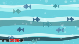 دانلود بک گراند انیمیشن ماهی Marine Cartoon Background With Fish