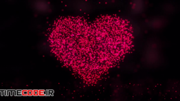 دانلود فوتیج پارتیکل قلب Red Particles Forming Heart Symbol