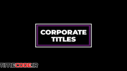 دانلود پروژه آماده افترافکت : تایتل Minimal Corporate Titles