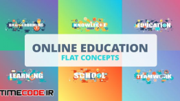 دانلود پروژه آماده افترافکت : تایپوگرافی فلت با موضوع آموزش آنلاین Online Education – Typography Flat Concept