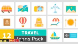 دانلود پروژه آماده افترافکت : آیکون انیمیشن سفر Animated Travel Icons Pack