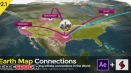 دانلود پروژه آماده افترافکت : نمایش مسیر روی نقشه Earth Map Connections