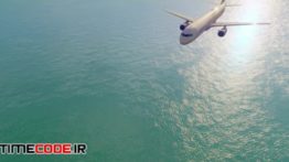 دانلود فوتیج هواپیما بر فراز اقیانوس Flying Plane