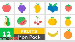 دانلود مجموعه آیکون انیمیشن میوه ها Fruit Icons Pack