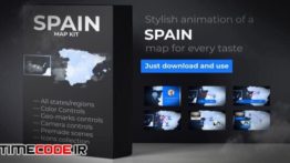 دانلود پروژه آماده افترافکت : نقشه اسپانیا Spain Animated Map – Kingdom Of Spain Map Kit