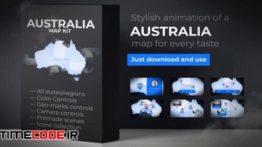 دانلود پروژه آماده افترافکت : نقشه استرالیا Australia Map Animation