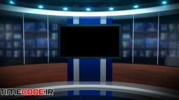 دانلود استوک فوتیج : استودیو مجازی خبر Evening News Screen