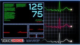 دانلود فوتیج مانیتور ضربان قلب Fictional Medical Screen Background