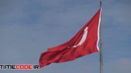 دانلود استوک فوتیج : پرچم ترکیه Flag Of Turkey Blowing In Wind
