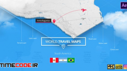 دانلود پروژه آماده افترافکت : نمایش مسیر روی نقشه World Travel Maps – South America