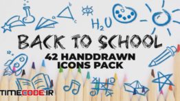 دانلود مجموعه ۴۲ آیکون انیمیشن با موضوع مدرسه Back To School Icons Pack
