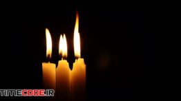 دانلود استوک فوتیج : سه شمع در تاریکی Candles In The Dark