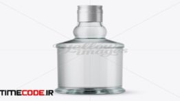 دانلود موکاپ بطری شیشه ای Clear Glass Gin Bottle Mockup