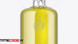 دانلود موکاپ شیشه روغن Clear Glass Oil Bottle With Wax Mockup