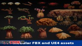 دانلود مدل آماده سه بعدی : گیاهان صحرایی Crimson Desert Landscape -Full Package UE4 And FBX