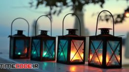 دانلود استوک فوتیج : فانوس شمعی Four Candle Lamps