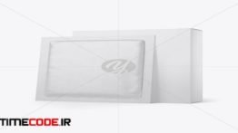 دانلود موکاپ جعبه کاغذی  Matte Paper Box With Kraft Sachet Mockup