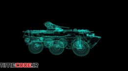 دانلود فوتیج موشن گرافیک : هولوگرام تانک Military Tank  Hologram