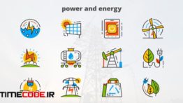 دانلود پروژه آماده افترافکت : آیکون انیمیشن انرژی و برق Power And Energy