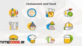دانلود پروژه آماده افترافکت : آیکون انیمیشن غذا و رستوران Restaurant And Food