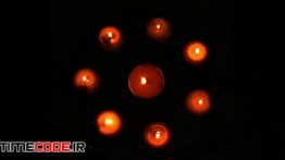 دانلود استوک فوتیج : شمع  Rotating Candles In The Dark