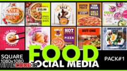 دانلود پروژه آماده افترافکت : استوری مربع برای غذا Social Media – FOOD