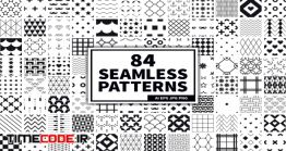 دانلود 84 پترن سیاه و سفید  Seamless Patterns Set