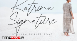 دانلود فونت انگلیسی برای طراحی به سبک امضا Katrina Signature