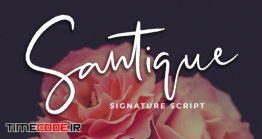 دانلود فونت انگلیسی برای طراحی به سبک امضا Santique Signature Script Font