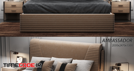 دانلود مدل آماده سه بعدی : تخت خواب Estetica Ambassador Bed