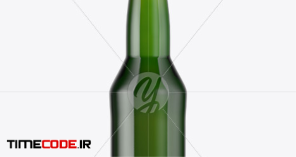 Download دانلود موکاپ شیشه نوشابه Green Glass Bottle Mockup 52123 | تایم کد